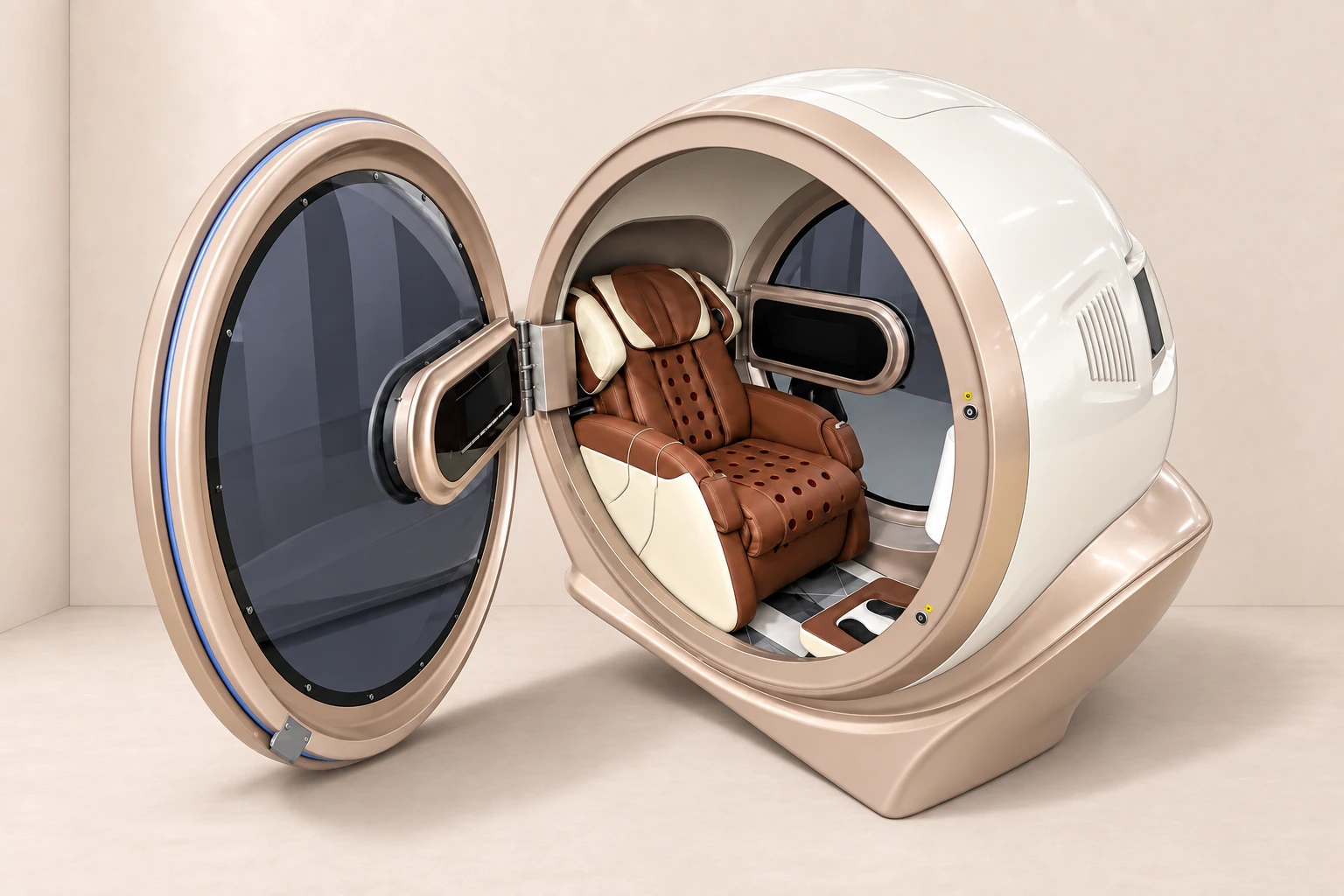 Graphene Multi-Physics Therapy Cabin — illustrative studio photograph